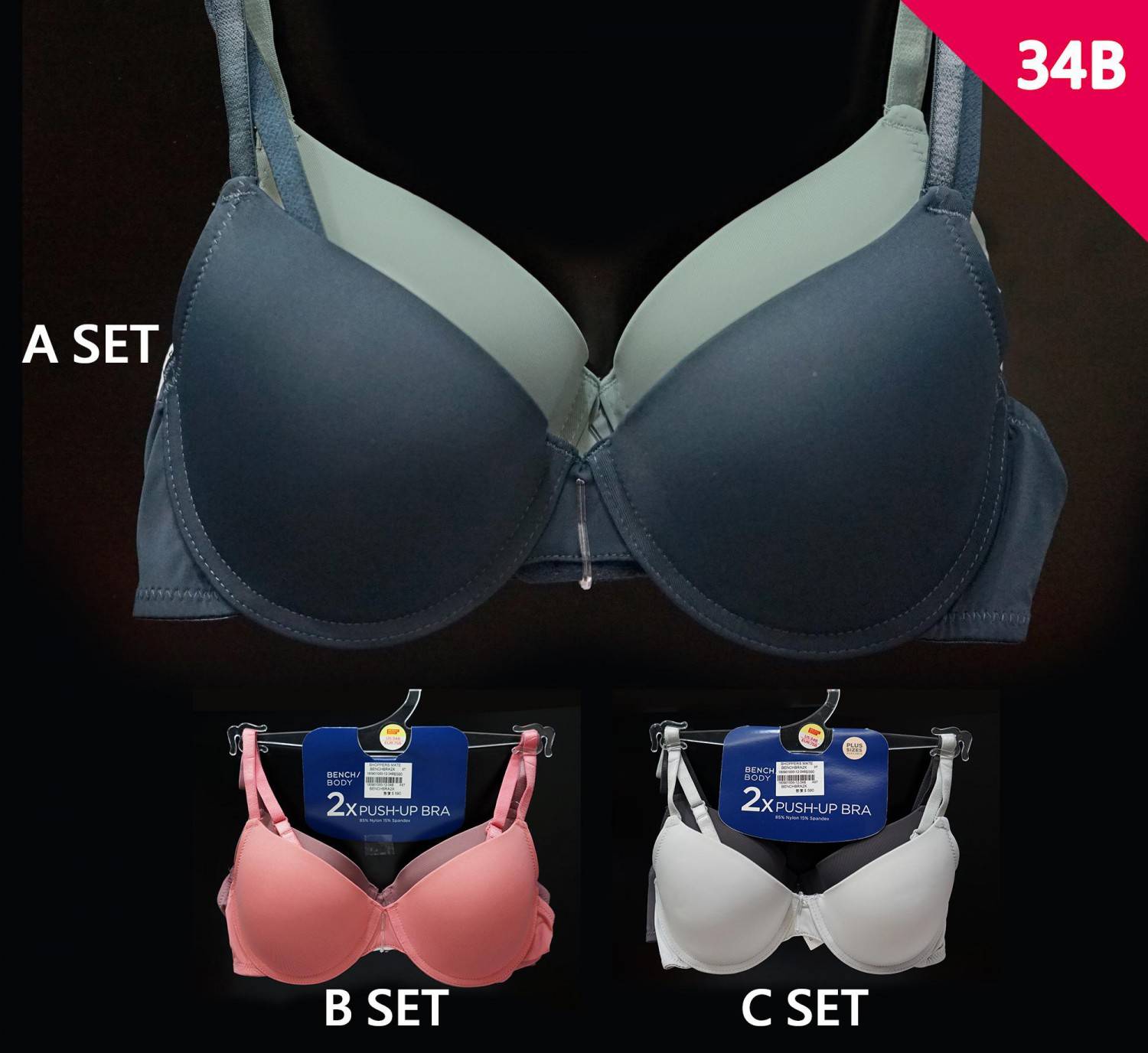 bench 2x push up bra