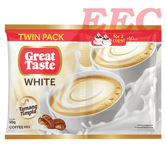 GREAT TASTE White 3in1 Coffee Mix TwnPk 50g/10/24