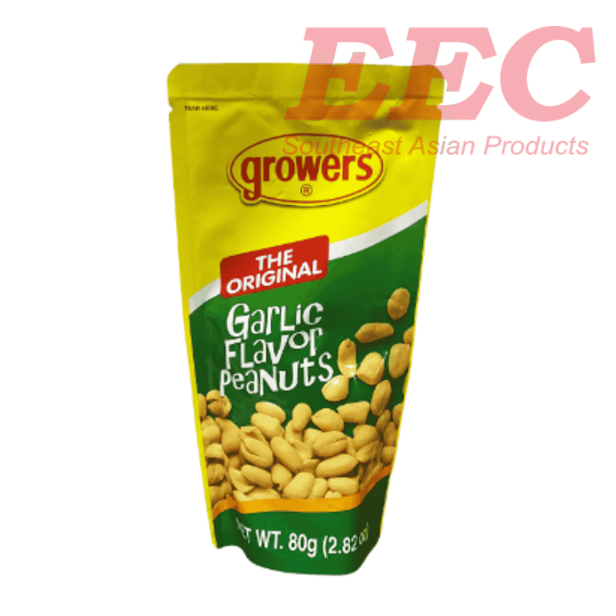 GROWERS Less-Grease Peanuts Orig Garlic 80g