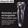 Kinyo Washable and rechargeable Three-blade razor (KS-503)