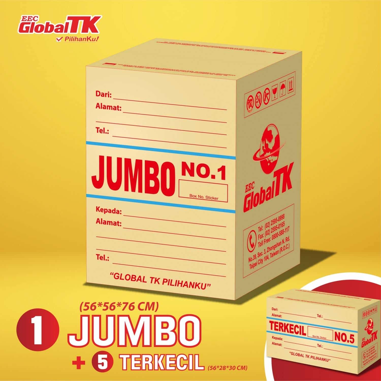 BOX NO 1 (JUMBO) FREE BOX NO 5 (TERKECIL)