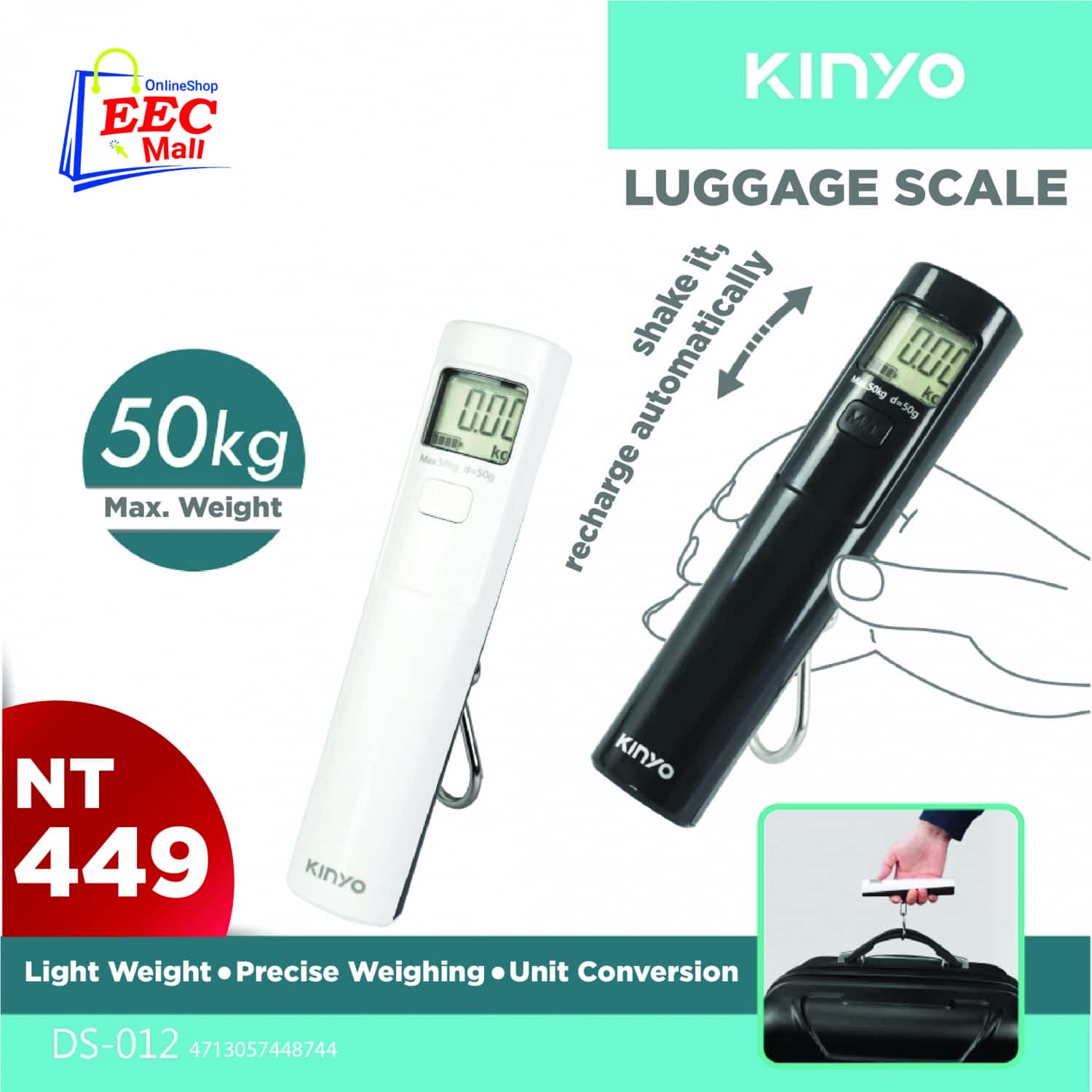 KINYO Luggage Weight Scale Black