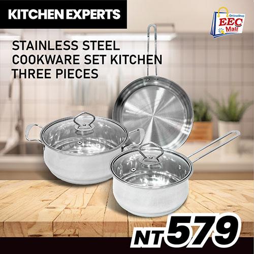 Kitchen Experts Stainless Steel Cookware  (3 pices set)