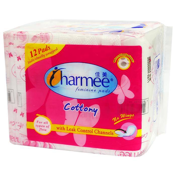 CHARMEE Feminine Pads Cottony NoWings 12\'s